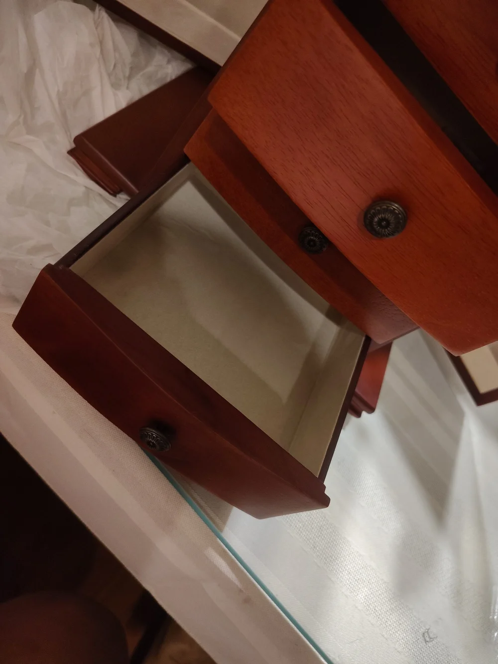 Monet Wooden Jewelry Box in Dark Brown Walnut New